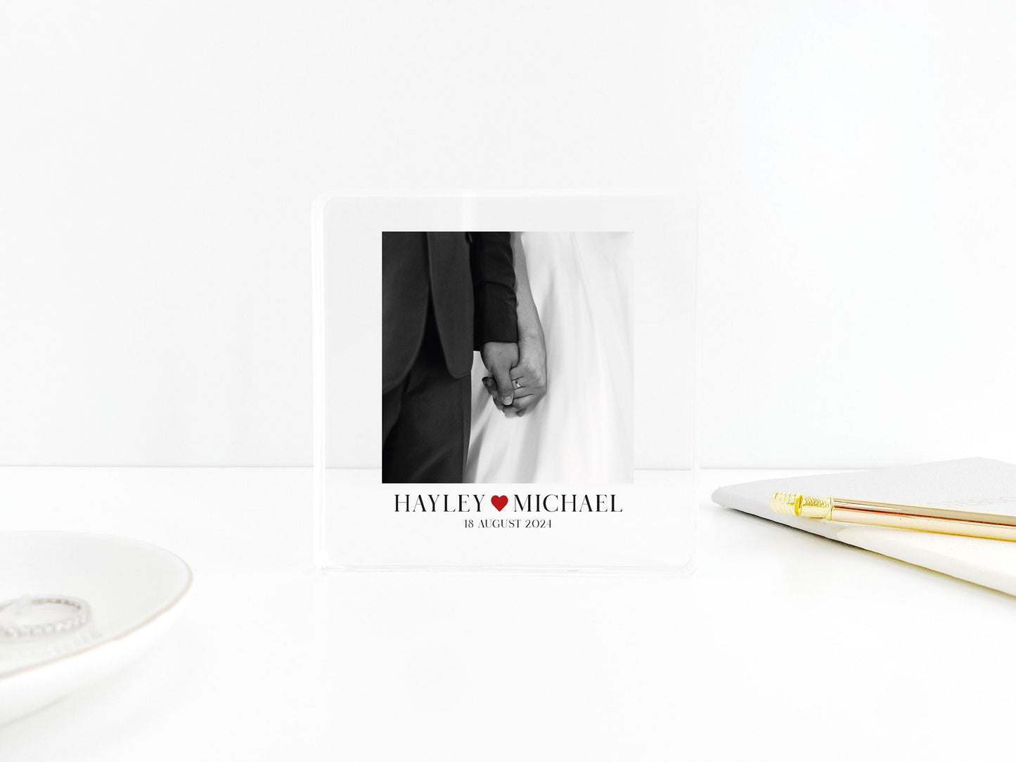 Personalized Wedding Picture Frame, Engraved Anniversary Gift
