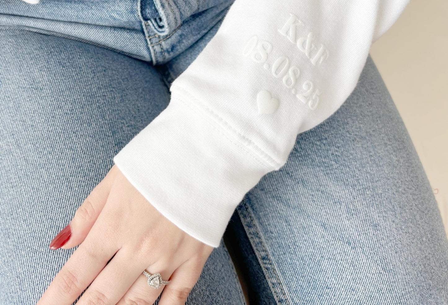 Custom Mrs. Embossed Sweatshirt: Bridal Shower Gift