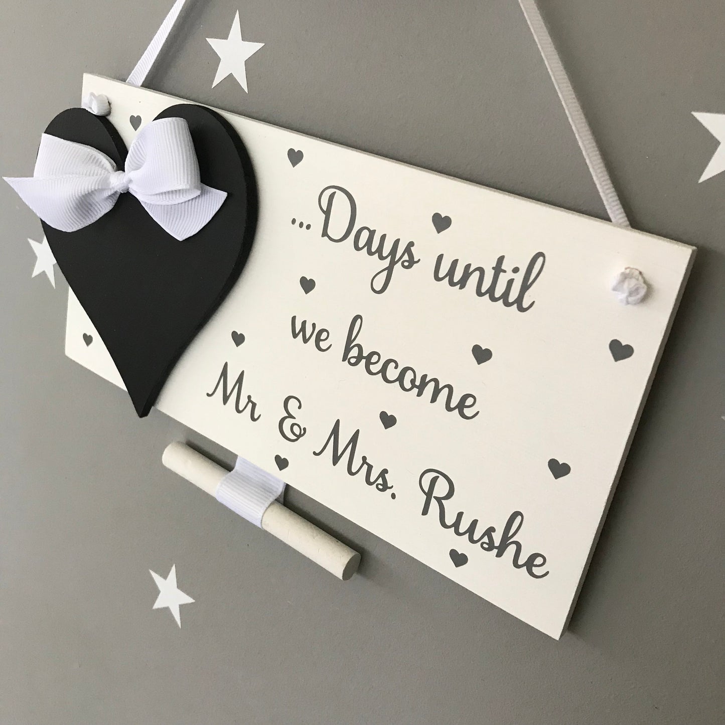 Personalized Wedding Countdown Sign: Mr & Mrs, Days Until I Do