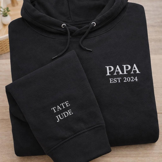 Personalized Dad Sweatshirt, Embroidered Kids Names, Father's Day Gift