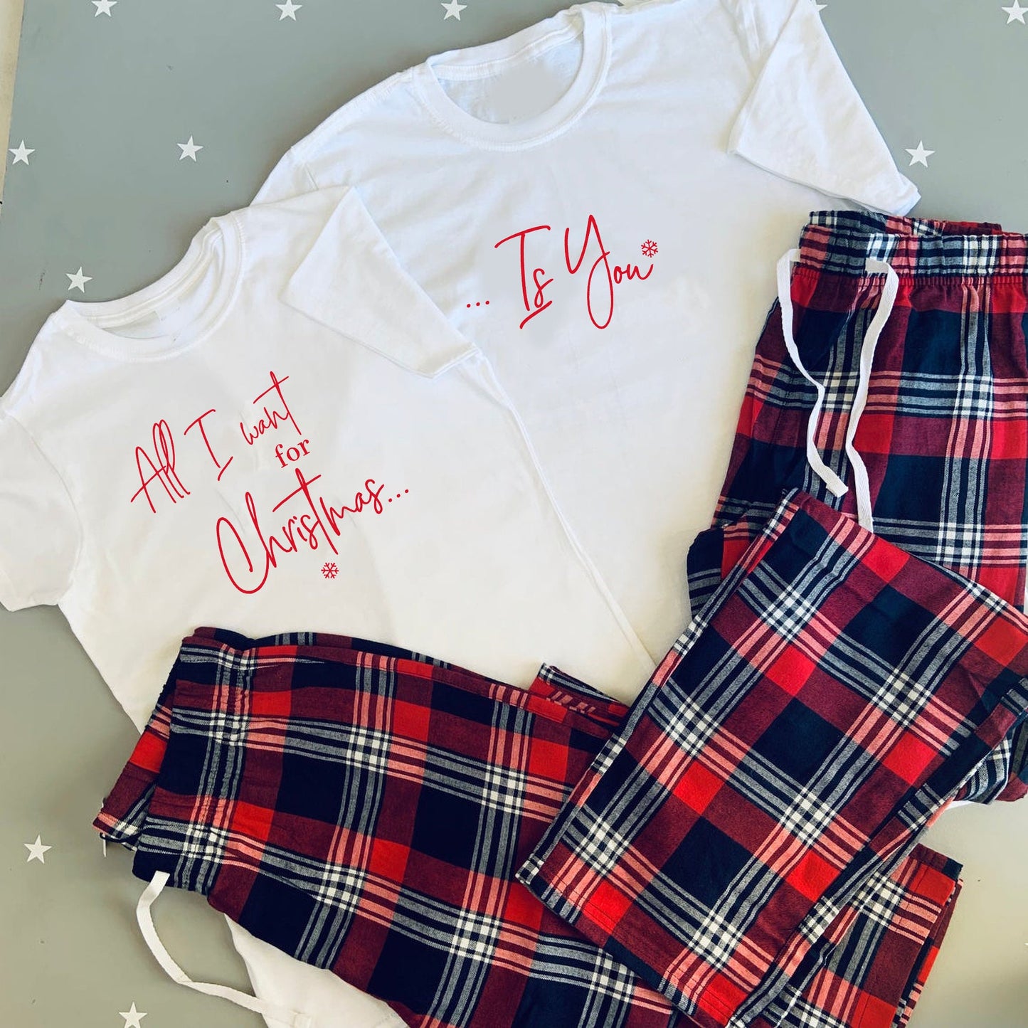 Couples Christmas Pyjamas | Matching Tartan Cotton Set