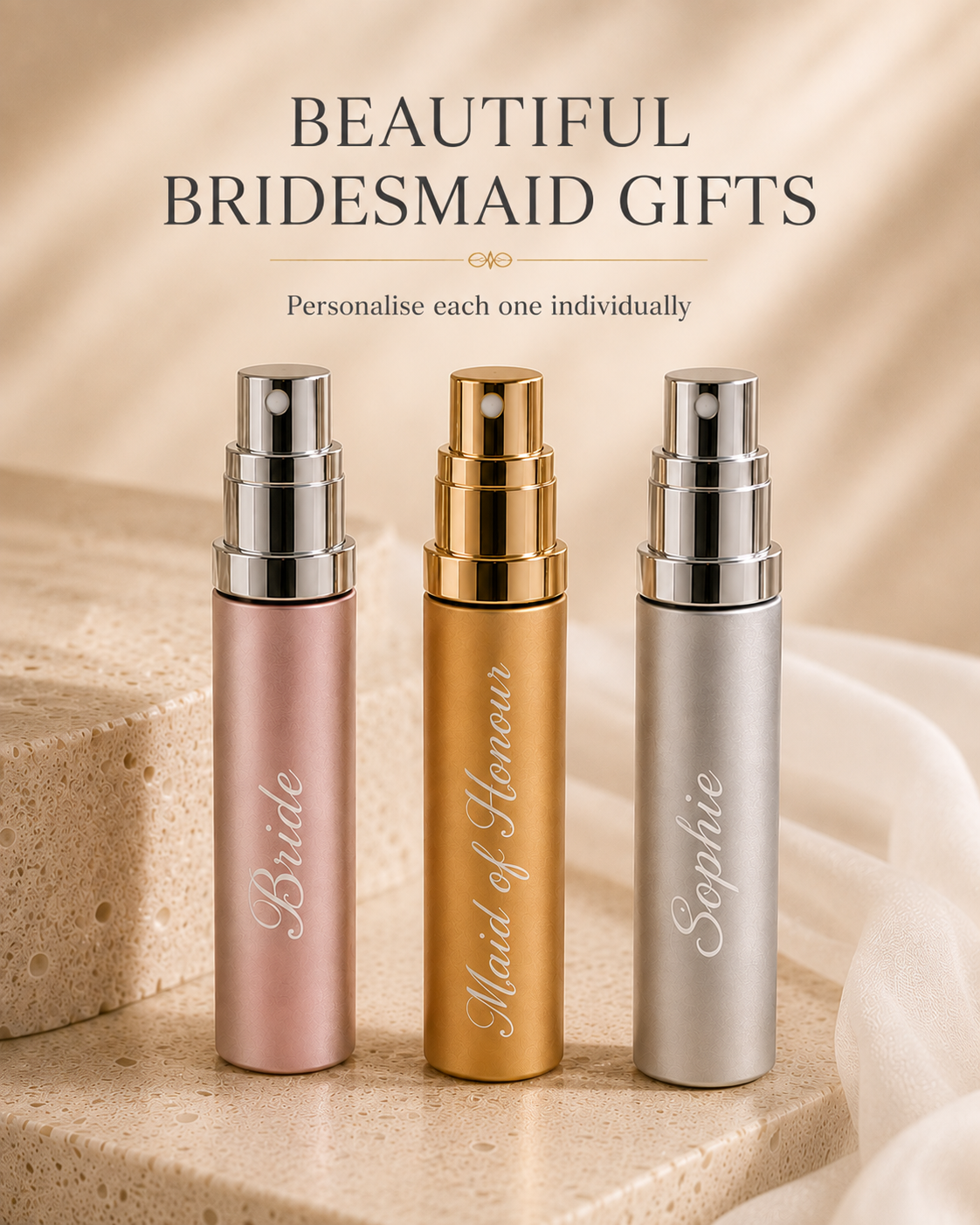 Personalised Refillable Perfume Atomiser engraved