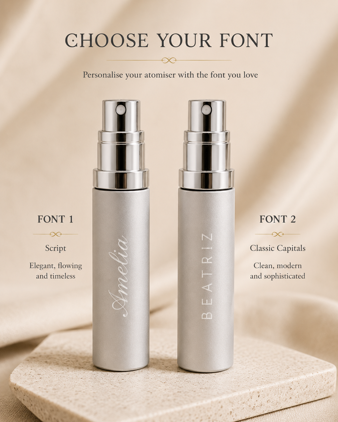 Personalised Refillable Perfume Atomiser engraved